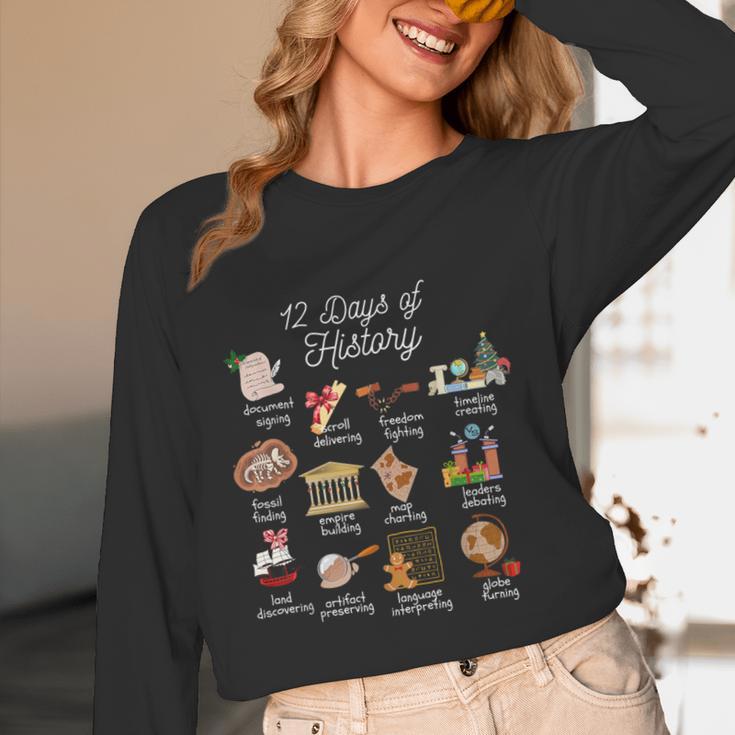 12 Day Of History Teacher Christmas Social Studies Student Women Long Sleeve T-Shirt, novelty gifts, funny gifts 12 Day Of History Teacher Christmas Social Studies Student Women Long Sleeve T-Shirt, novelty gifts, funny gifts