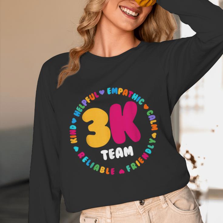 3K Team & Teacher Squad Threes Crew PreK Elementary Team Women Long Sleeve T-Shirt, novelty gifts, funny gifts 3K Team & Teacher Squad Threes Crew PreK Elementary Team Women Long Sleeve T-Shirt, novelty gifts, funny gifts
