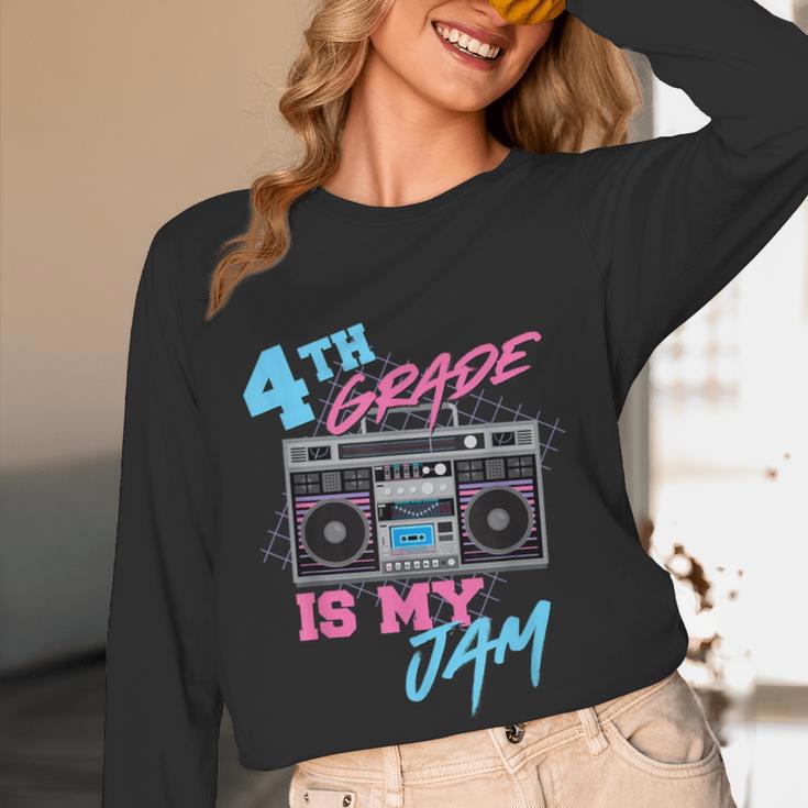 4th Grade Is My Jam Vintage 80s Boombox Teacher Student Women Long Sleeve T-Shirt, novelty gifts, funny gifts 4th Grade Is My Jam Vintage 80s Boombox Teacher Student Women Long Sleeve T-Shirt, novelty gifts, funny gifts