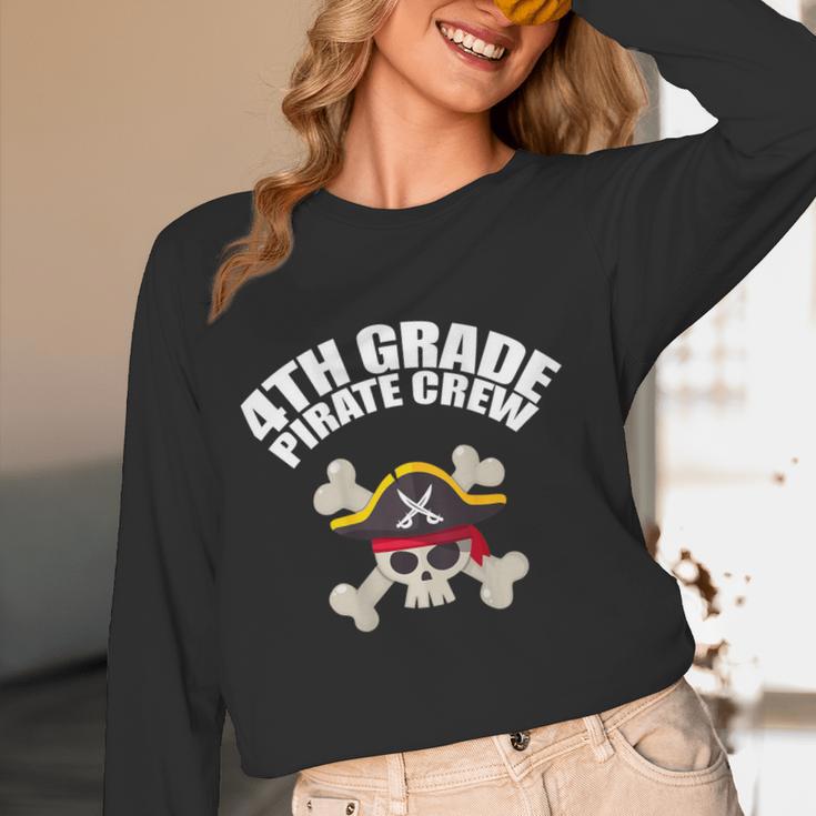 4th Grade Pirate Crew Halloween Costume Cool Teacher Student Women Long Sleeve T-Shirt, novelty gifts, funny gifts