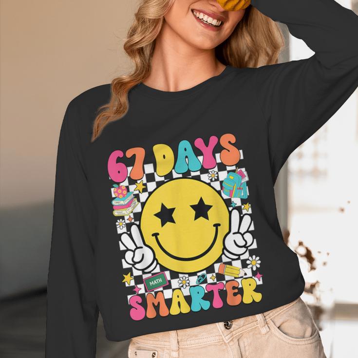 67th Day Of School Shirt 67 Days Smarter Teacher Boy Girls Women Long Sleeve T-Shirt, novelty gifts, funny gifts