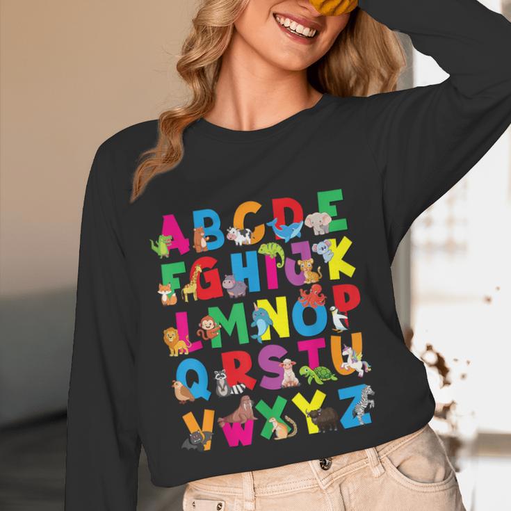 Alphabet Animals ABCs Zoo Kids Boys Girls Teacher Women Long Sleeve T-Shirt, novelty gifts, funny gifts