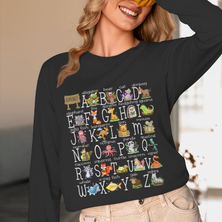 Alphabet Animals Back To School Pre-K Kindergarten Teacher Women Long Sleeve T-Shirt, novelty gifts, funny gifts Alphabet Animals Back To School Pre-K Kindergarten Teacher Women Long Sleeve T-Shirt, novelty gifts, funny gifts