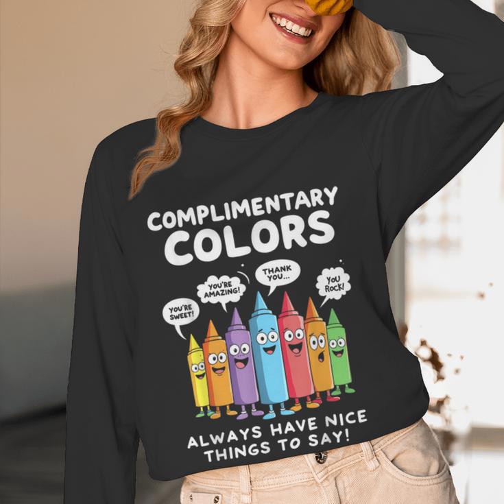 Art Teacher COMPLIMENTARY Colors Always Have Things To Say Women Long Sleeve T-Shirt, novelty gifts, funny gifts Art Teacher COMPLIMENTARY Colors Always Have Things To Say Women Long Sleeve T-Shirt, novelty gifts, funny gifts