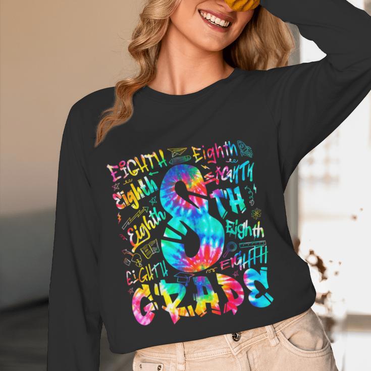 Back To School Eighth 8th Grade Tie Dye Typography Teacher Women Long Sleeve T-Shirt, novelty gifts, funny gifts Back To School Eighth 8th Grade Tie Dye Typography Teacher Women Long Sleeve T-Shirt, novelty gifts, funny gifts