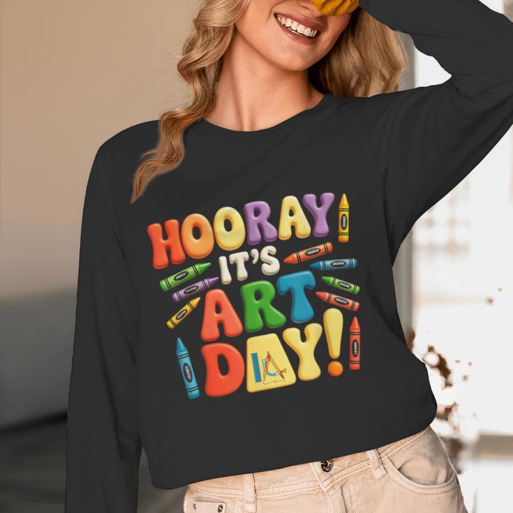 Back To School Hooray It's Art Day Art Teacher Artist Women Long Sleeve T-Shirt, novelty gifts, funny gifts Back To School Hooray It's Art Day Art Teacher Artist Women Long Sleeve T-Shirt, novelty gifts, funny gifts