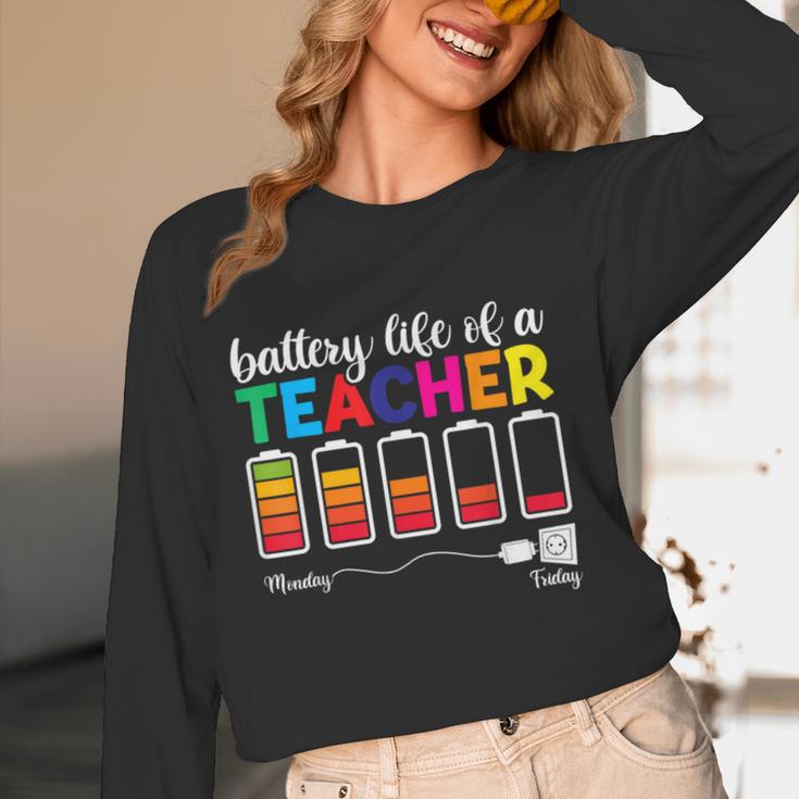 Battery Life Of a Teacher Shirt Thanksgiving Teacher Women Long Sleeve T-Shirt, novelty gifts, funny gifts Battery Life Of a Teacher Shirt Thanksgiving Teacher Women Long Sleeve T-Shirt, novelty gifts, funny gifts