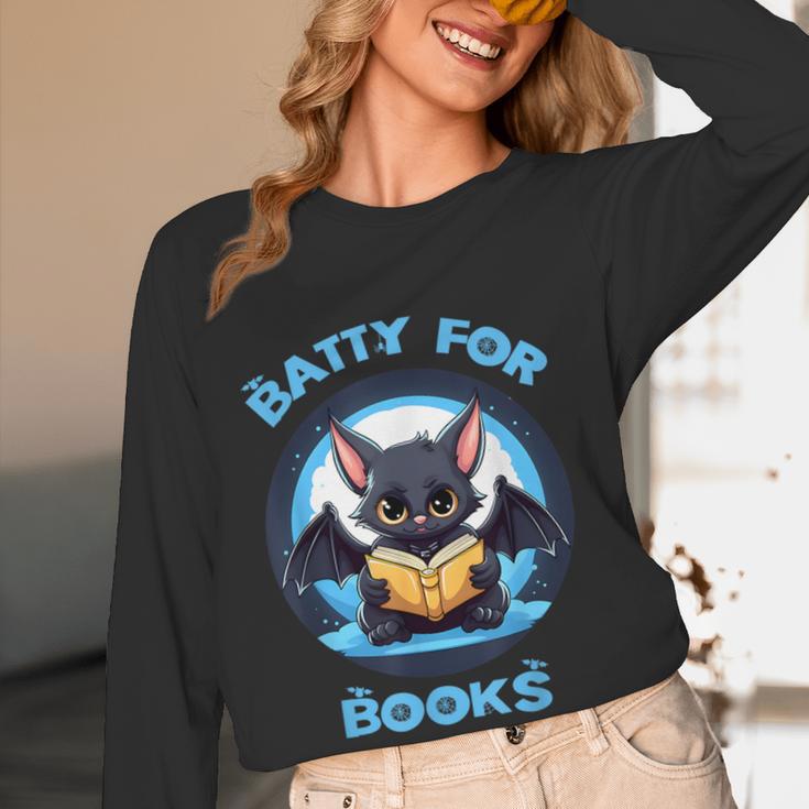 Batty About Books Lover Teacher Librarian Bookish Halloween For Men Women Kids Women Long Sleeve T-Shirt, novelty gifts, funny gifts Batty About Books Lover Teacher Librarian Bookish Halloween For Men Women Kids Women Long Sleeve T-Shirt, novelty gifts, funny gifts