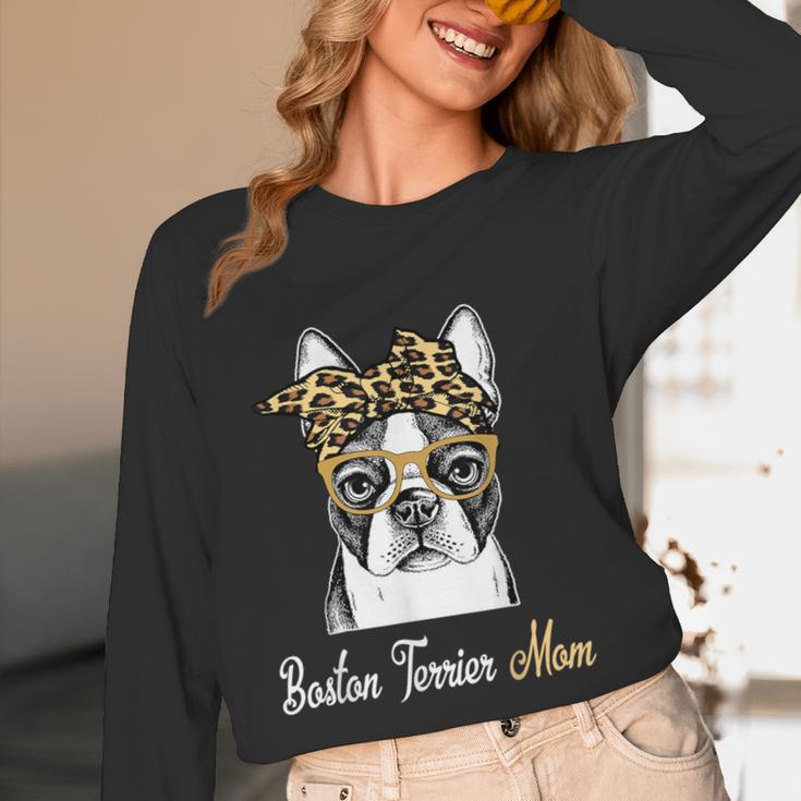 Birthday And Mother's Day -Boston Terrier Mom Women Long Sleeve T-Shirt, novelty gifts, funny gifts