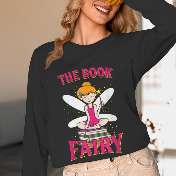 The Book Fairy Reading Teacher Librarian T-Shirt Women Long Sleeve T-Shirt, novelty gifts, funny gifts