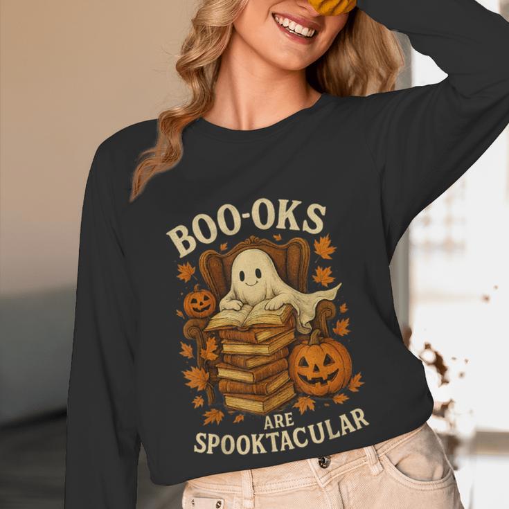 Books Are Spooktacular Ghost Book Reading Halloween Teachers Women Long Sleeve T-Shirt, novelty gifts, funny gifts Books Are Spooktacular Ghost Book Reading Halloween Teachers Women Long Sleeve T-Shirt, novelty gifts, funny gifts