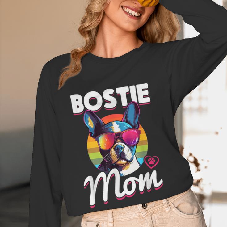 Boston Terrier Bostie Dog Breed Pet Bostie Mom Women Long Sleeve T-Shirt, novelty gifts, funny gifts