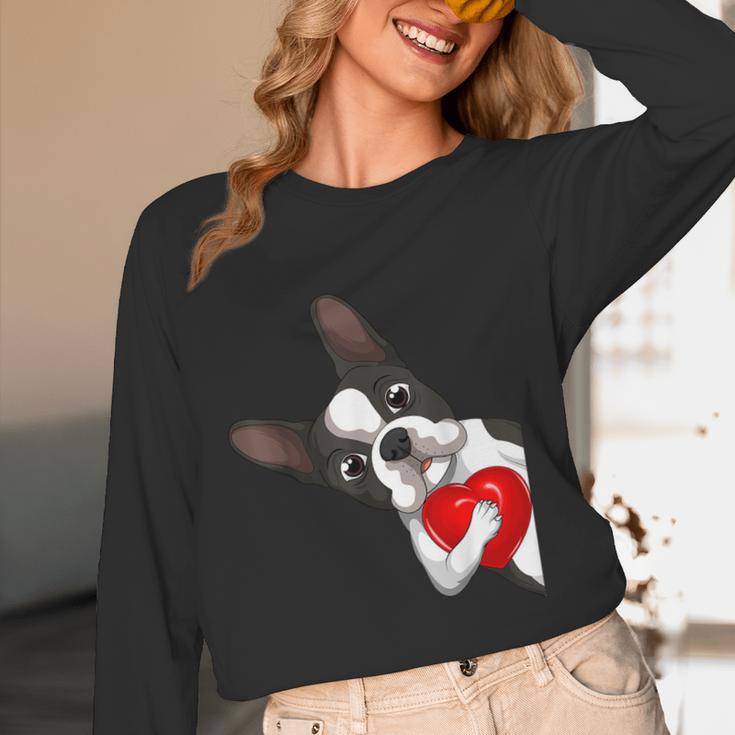 Boston Terrier Bostie Dog Kids Women Girls Women Long Sleeve T-Shirt, novelty gifts, funny gifts
