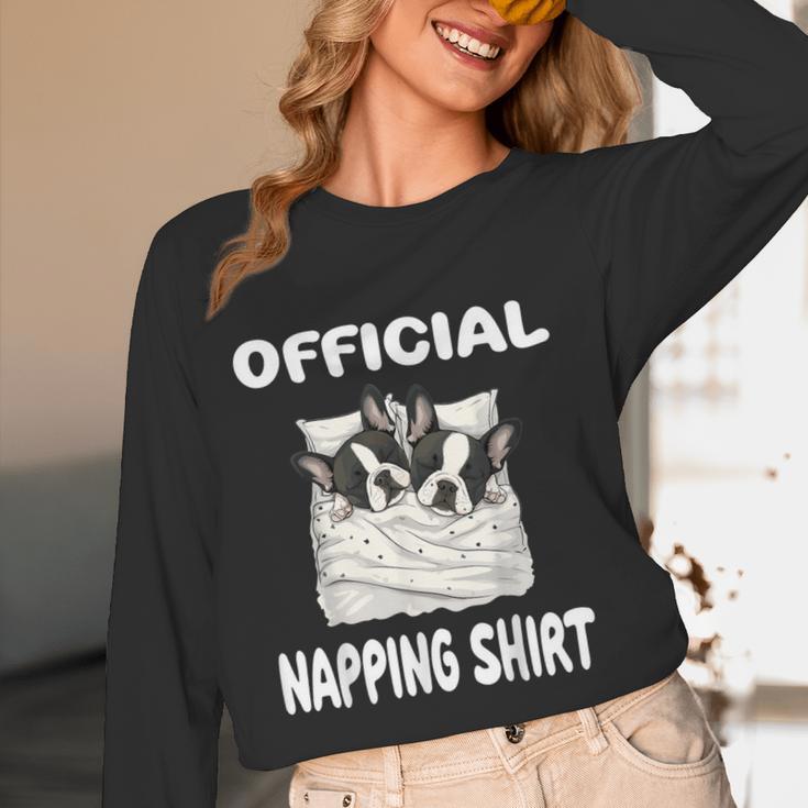 Boston Terrier Dog Official Sleepshirt Pajamas Nightgown For Men Women Kids Women Long Sleeve T-Shirt, novelty gifts, funny gifts