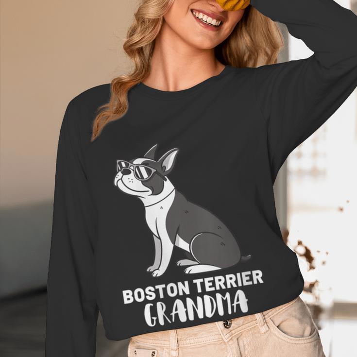 Boston Terrier Dog Owner Grandma Women Long Sleeve T-Shirt, novelty gifts, funny gifts