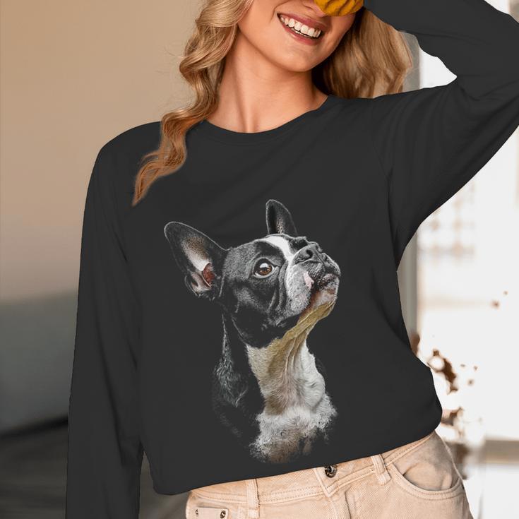 Boston Terrier Dog Graphic Pet Art Boston Terrier For Men Women Kids Women Long Sleeve T-Shirt, novelty gifts, funny gifts
