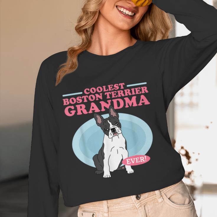 Boston Terrier Grandma Bostie Dog Owner Boston Terrier Men Women Women Long Sleeve T-Shirt, novelty gifts, funny gifts