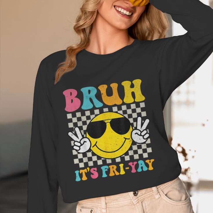 Bruh It's Fri-Yay Friday Weekend Smile Face Teacher Student Women Long Sleeve T-Shirt, novelty gifts, funny gifts Bruh It's Fri-Yay Friday Weekend Smile Face Teacher Student Women Long Sleeve T-Shirt, novelty gifts, funny gifts