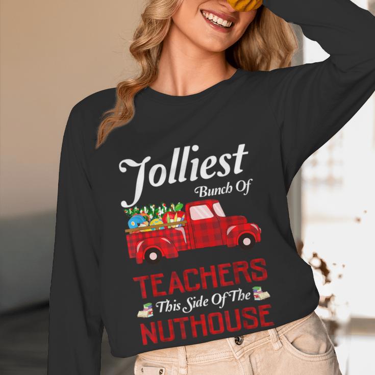 Bunch Of Teachers This Side Of The Nuthouse Xmas Women Long Sleeve T-Shirt, novelty gifts, funny gifts Bunch Of Teachers This Side Of The Nuthouse Xmas Women Long Sleeve T-Shirt, novelty gifts, funny gifts