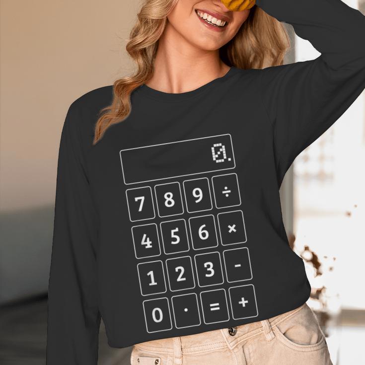 Calculator Costume Halloween Math Teacher Nerd For Men Women Women Long Sleeve T-Shirt, novelty gifts, funny gifts