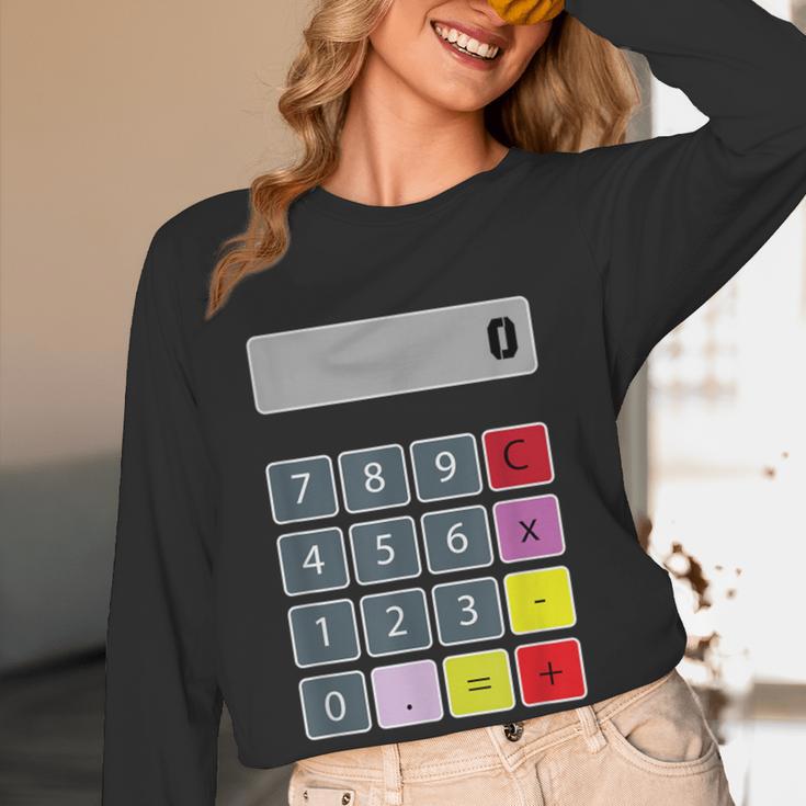 Calculator Math Teacher Halloween Costumes Women Men Adults Women Long Sleeve T-Shirt, novelty gifts, funny gifts