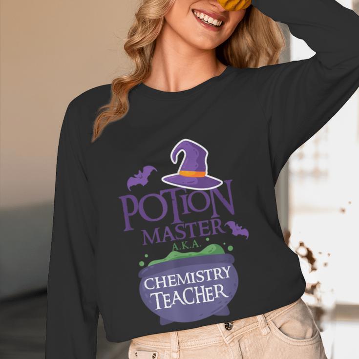 Chemistry Teacher Halloween Shirt School POTION MASTER Women Long Sleeve T-Shirt, novelty gifts, funny gifts