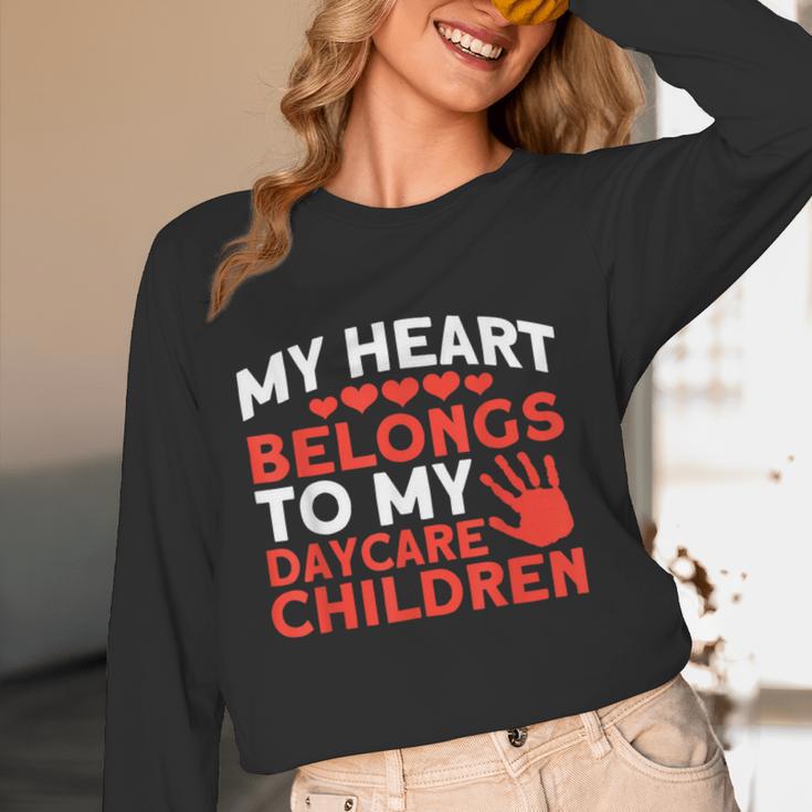 Childcare My Heart Belongs To Children Daycare Teacher Men Women Women Long Sleeve T-Shirt, novelty gifts, funny gifts