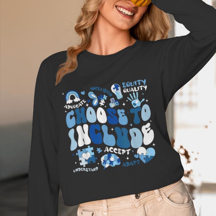 Choose To Include Inclusion Matters Autism Awareness Teacher Women Long Sleeve T-Shirt, novelty gifts, funny gifts