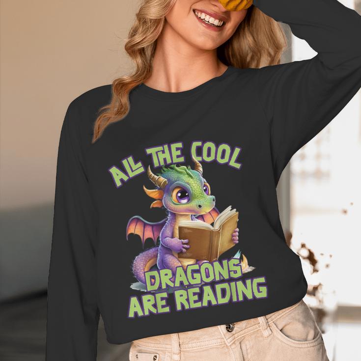 All The Cool Dragons Are Reading Dragon Teacher Women Long Sleeve T-Shirt, novelty gifts, funny gifts All The Cool Dragons Are Reading Dragon Teacher Women Long Sleeve T-Shirt, novelty gifts, funny gifts