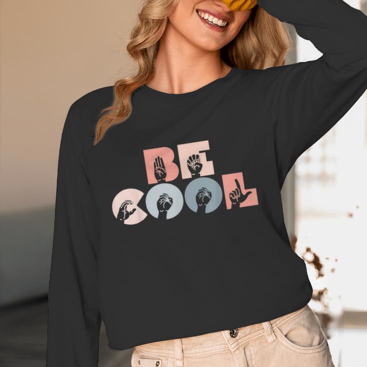 Cool Sign Language ASL Teacher Deaf People ASL Interpreter Women Long Sleeve T-Shirt, novelty gifts, funny gifts