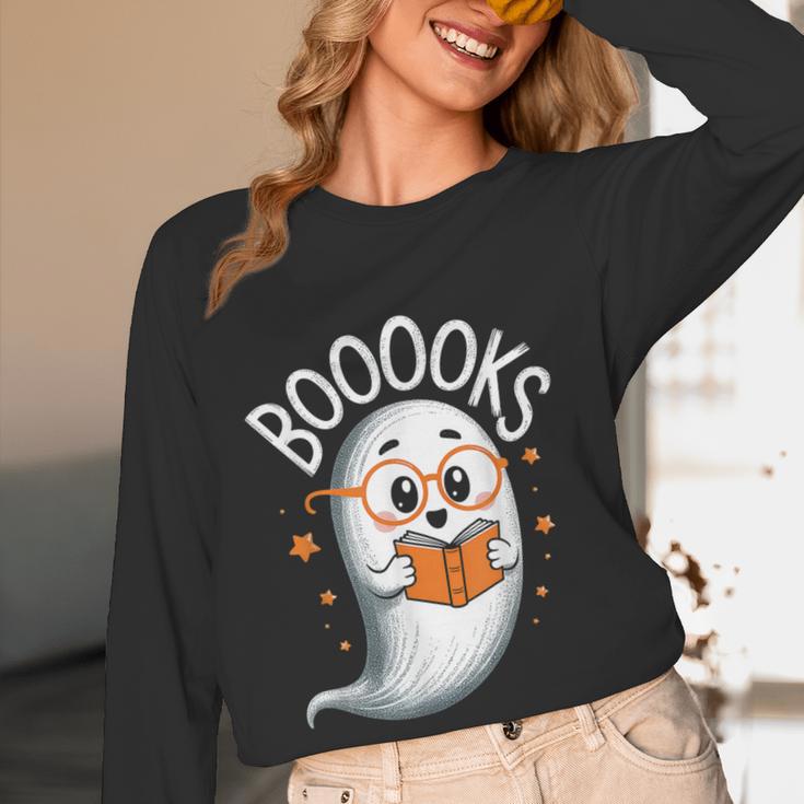 Cute Ghost Book Reading Halloween Teacher Women Long Sleeve T-Shirt, novelty gifts, funny gifts Cute Ghost Book Reading Halloween Teacher Women Long Sleeve T-Shirt, novelty gifts, funny gifts