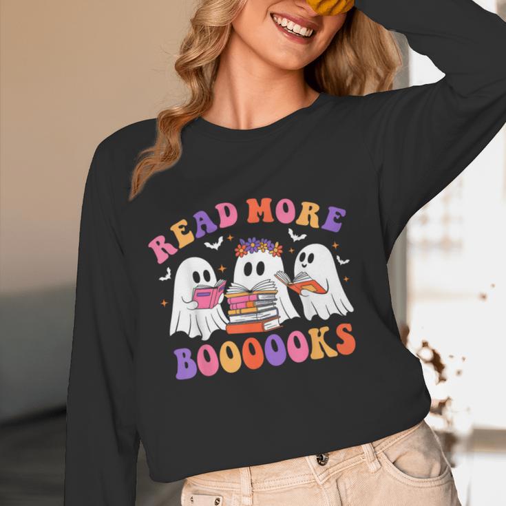 Cute Ghost Read More Books Lover Teacher Halloween Costume Women Long Sleeve T-Shirt, novelty gifts, funny gifts