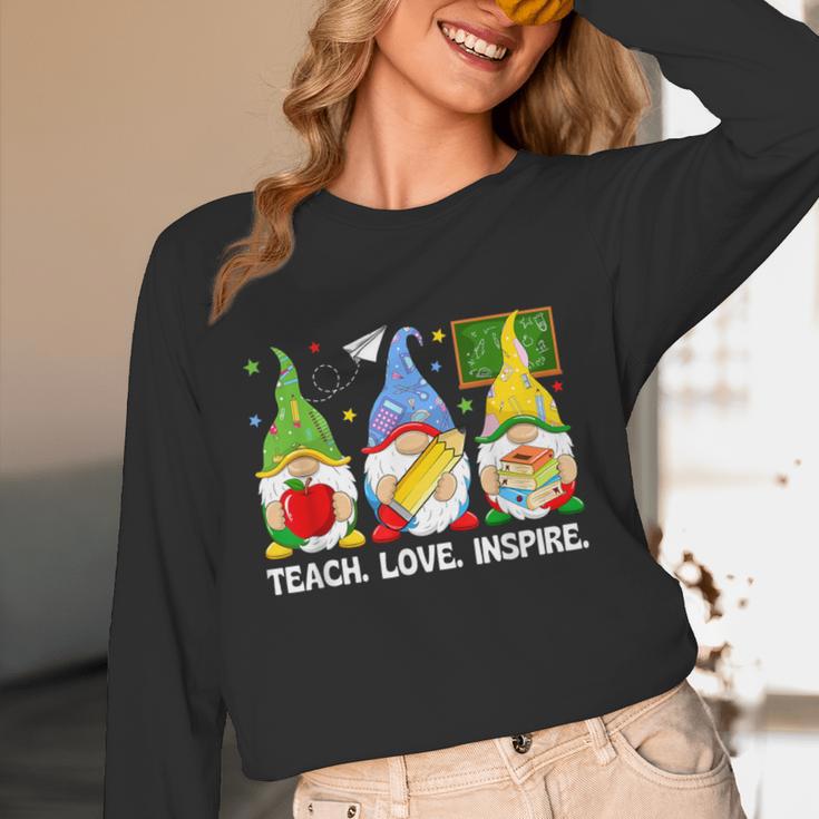 Cute Gnomes Teach Love And Inspire Back To School Teacher Women Long Sleeve T-Shirt, novelty gifts, funny gifts Cute Gnomes Teach Love And Inspire Back To School Teacher Women Long Sleeve T-Shirt, novelty gifts, funny gifts