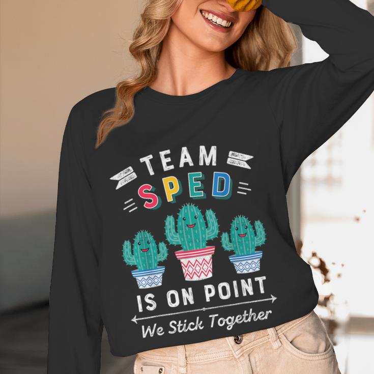 Cute SPED Teacher Special Education Cactus SPED Teacher Women Long Sleeve T-Shirt, novelty gifts, funny gifts