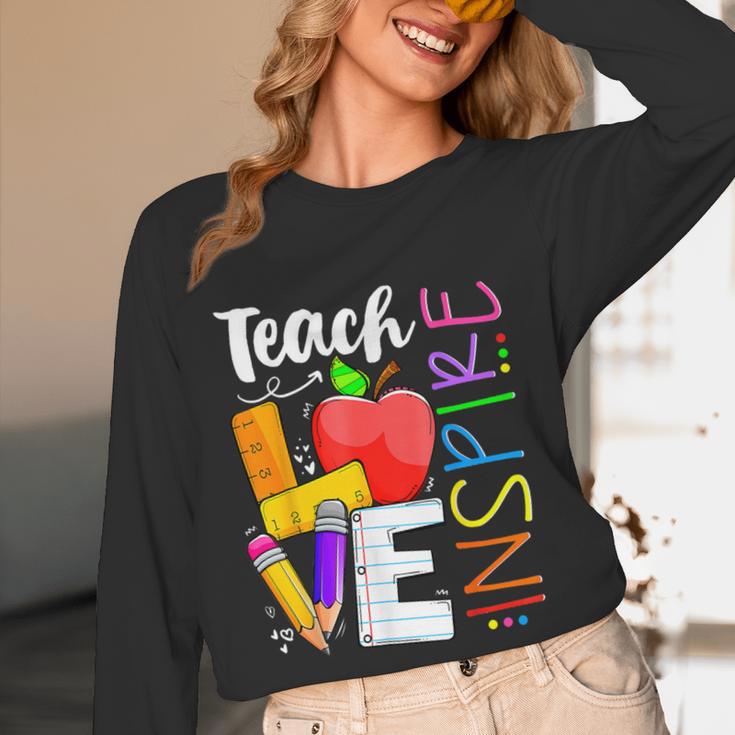 Cute Teach Love And Inspire Men Women Teacher Women Long Sleeve T-Shirt, novelty gifts, funny gifts Cute Teach Love And Inspire Men Women Teacher Women Long Sleeve T-Shirt, novelty gifts, funny gifts