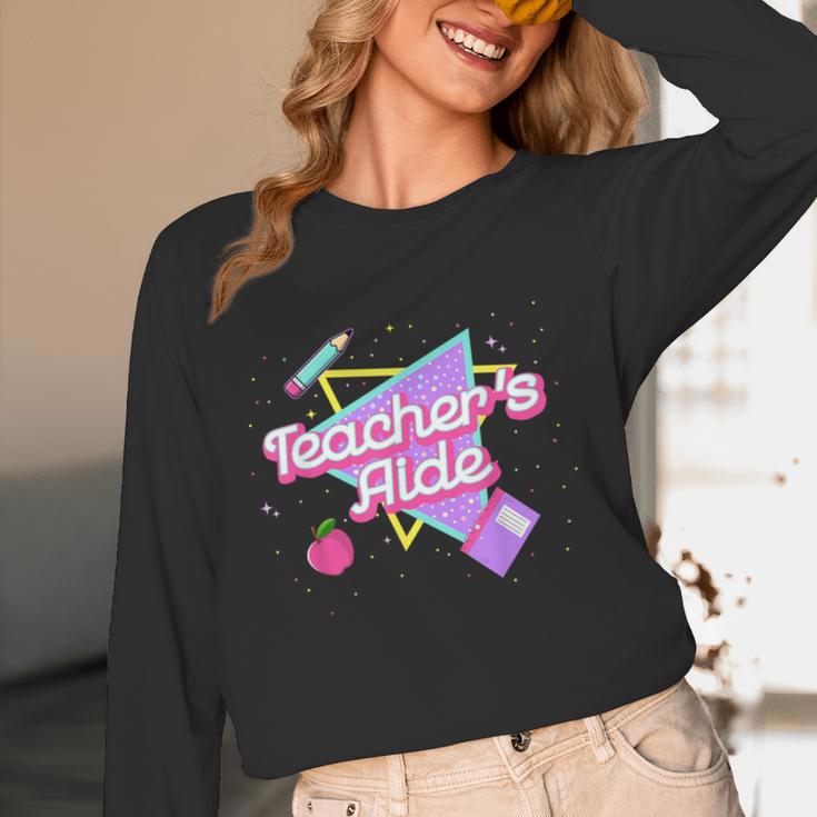 Cute Teacher's Aide Shirt 80's 90's Back To School For Men Women Women Long Sleeve T-Shirt, novelty gifts, funny gifts
