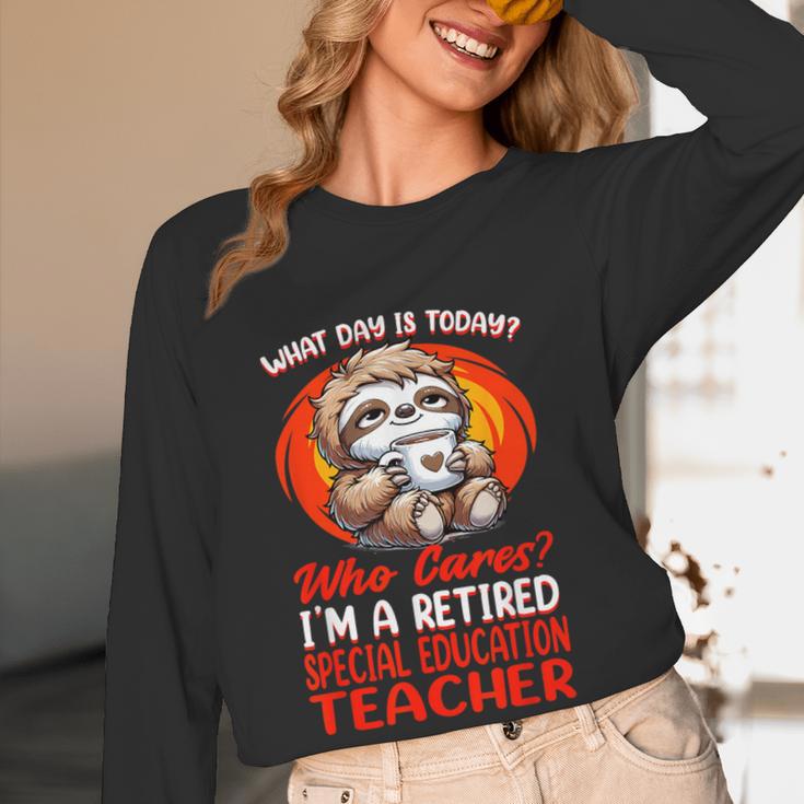 What Day Is Today Retired Special Education Teacher Women Long Sleeve T-Shirt, novelty gifts, funny gifts What Day Is Today Retired Special Education Teacher Women Long Sleeve T-Shirt, novelty gifts, funny gifts
