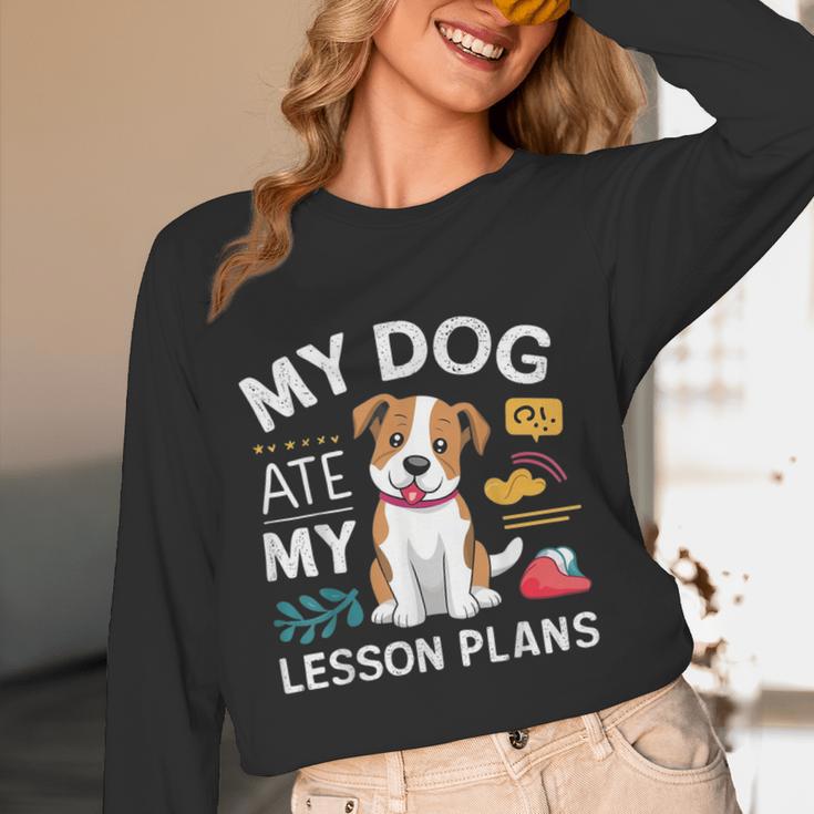 My Dog Ate My Lesson Plan Teacher Back To School Women Long Sleeve T-Shirt, novelty gifts, funny gifts My Dog Ate My Lesson Plan Teacher Back To School Women Long Sleeve T-Shirt, novelty gifts, funny gifts