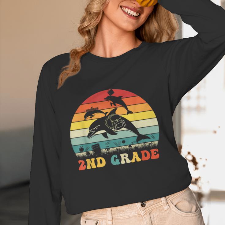 Dolphin Second Grade Back To School Teacher Student Women Long Sleeve T-Shirt, novelty gifts, funny gifts Dolphin Second Grade Back To School Teacher Student Women Long Sleeve T-Shirt, novelty gifts, funny gifts