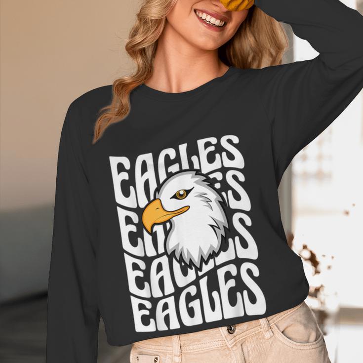Eagles School Sports Fan Team Spirit Teacher Parent Student Women Long Sleeve T-Shirt, novelty gifts, funny gifts Eagles School Sports Fan Team Spirit Teacher Parent Student Women Long Sleeve T-Shirt, novelty gifts, funny gifts