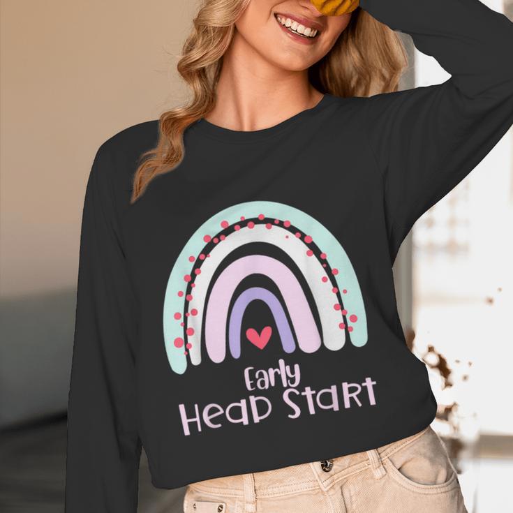 Early Headstart Cute Retro Rainbow Teachers Women Long Sleeve T-Shirt, novelty gifts, funny gifts