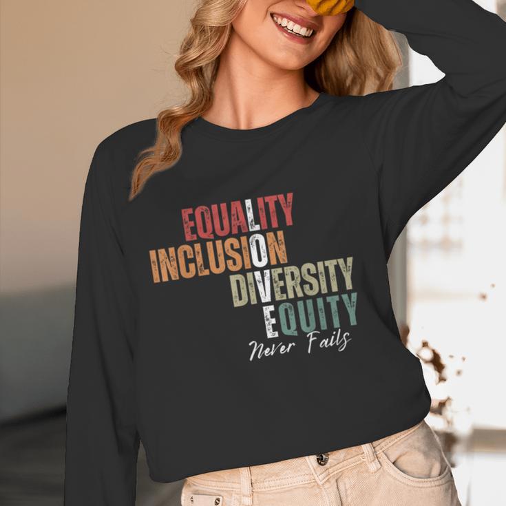 Equality Inclusion Diversity Equity Love Never Fails Teacher Women Long Sleeve T-Shirt, novelty gifts, funny gifts Equality Inclusion Diversity Equity Love Never Fails Teacher Women Long Sleeve T-Shirt, novelty gifts, funny gifts