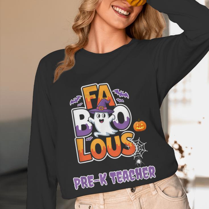 Fabulous Pre-K Teacher Halloween Costume Classroom Outfit Women Long Sleeve T-Shirt, novelty gifts, funny gifts