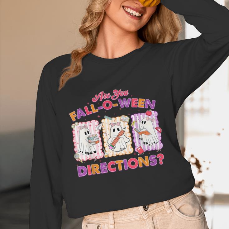Are You Fall-O-Ween Directions Halloween Teacher Ghost Women Long Sleeve T-Shirt, novelty gifts, funny gifts Are You Fall-O-Ween Directions Halloween Teacher Ghost Women Long Sleeve T-Shirt, novelty gifts, funny gifts