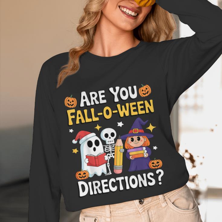 Are You Fall O Ween Directions Halloween Teacher Ghost Women Long Sleeve T-Shirt, novelty gifts, funny gifts Are You Fall O Ween Directions Halloween Teacher Ghost Women Long Sleeve T-Shirt, novelty gifts, funny gifts