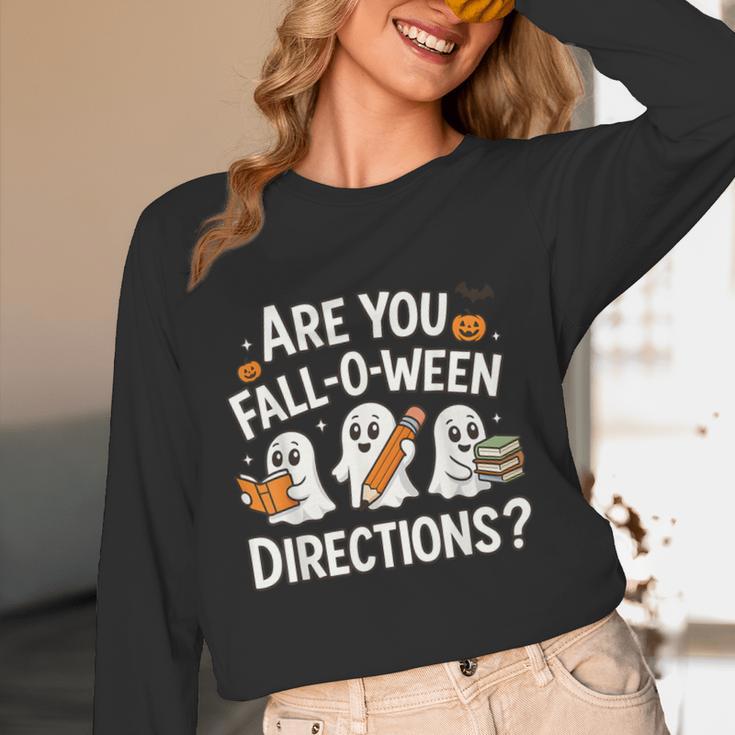 Are You Fall O Ween Directions Halloween Teacher Ghosts Women Long Sleeve T-Shirt, novelty gifts, funny gifts Are You Fall O Ween Directions Halloween Teacher Ghosts Women Long Sleeve T-Shirt, novelty gifts, funny gifts