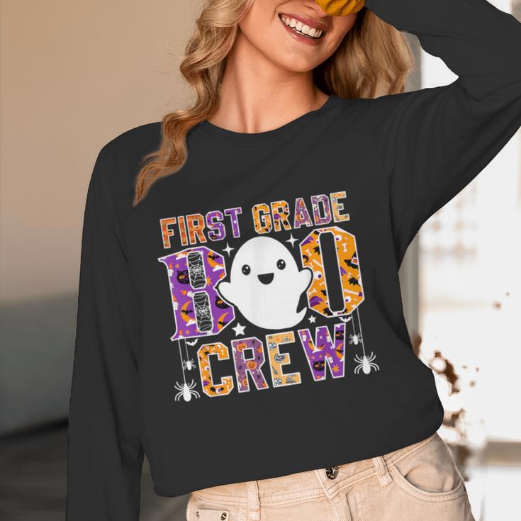 First Grade Boo Crew Teacher Student Halloween Costume Women Long Sleeve T-Shirt, novelty gifts, funny gifts