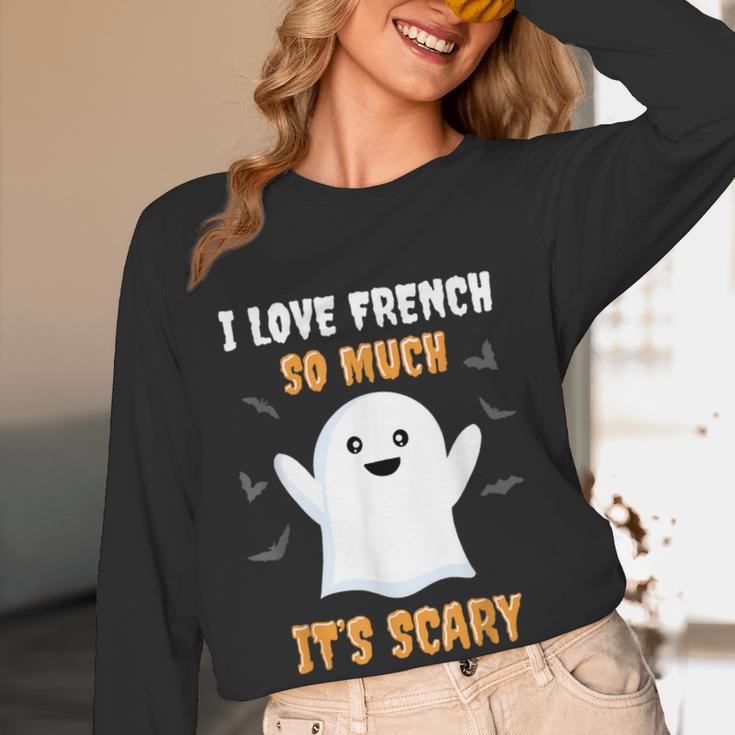 French Teacher Halloween French Class School Women Long Sleeve T-Shirt, novelty gifts, funny gifts
