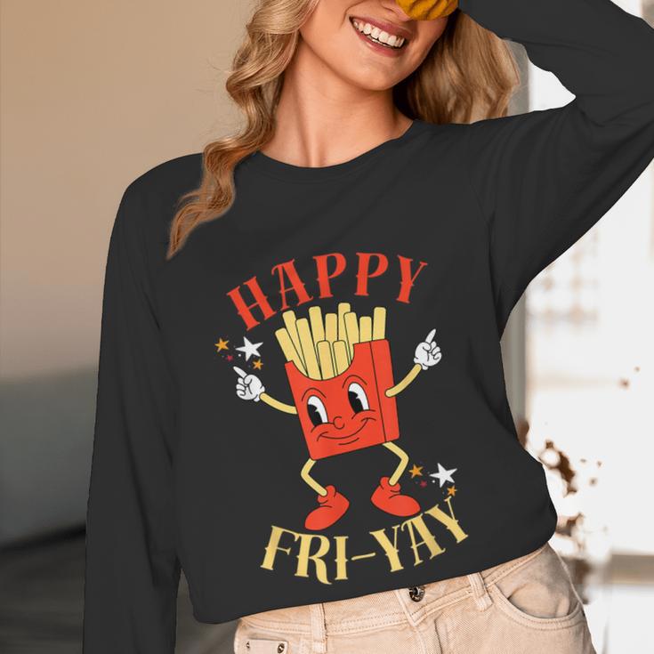 Fun Teacher Happy Fri Yay French Fries Friday Lovers Women Long Sleeve T-Shirt, novelty gifts, funny gifts Fun Teacher Happy Fri Yay French Fries Friday Lovers Women Long Sleeve T-Shirt, novelty gifts, funny gifts