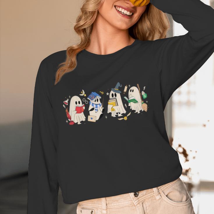 Ghost Book Reading Books Lover Teacher Happy Halloween Women Long Sleeve T-Shirt, novelty gifts, funny gifts Ghost Book Reading Books Lover Teacher Happy Halloween Women Long Sleeve T-Shirt, novelty gifts, funny gifts